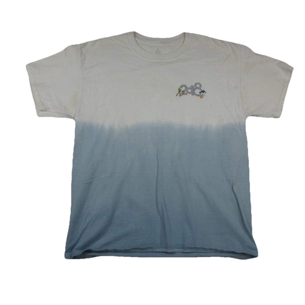 Mickey Mouse Shirt Adult Large 2018 Disneyland Resort White Light Blue Mens